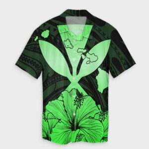 Hawaiian Kanaka Hawaiian Shirt Hibiscus Love - Green  - Thelegend59