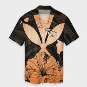 Hawaiian Kanaka Hawaiian Shirt Hibiscus Love - Orange  - Thelegend59