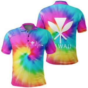 Hawaiian Kanaka Polo Hawaiian Shirts Tie Dye  - Thelegend59