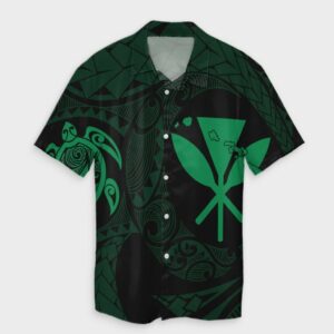 Hawaiian Kanaka Turtle Hawaiian Shirt Green  - Thelegend59