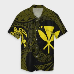 Hawaiian Kanaka Turtle Hawaiian Shirt Yellow  - Thelegend59