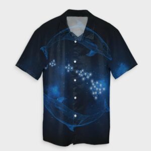 Hawaiian Map Galaxy Zodiac Dolphin Hawaiian Shirt  - Thelegend59