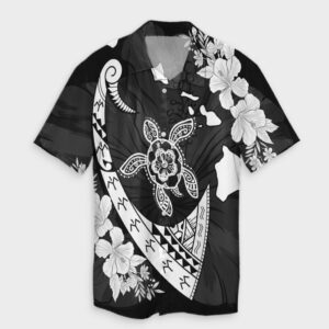 Hawaiian Map Hibiscus Turtle Fish Hook Hawaiian Shirt  - Thelegend59