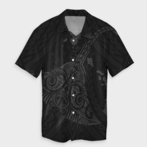 Hawaiian Map Kanaka Manta Ray Hawaiian Shirt Gray  - Thelegend59