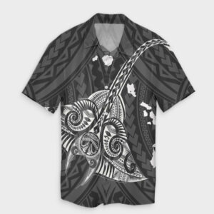 Hawaiian Map Kanaka Manta Ray Hawaiian Shirt White  - Thelegend59