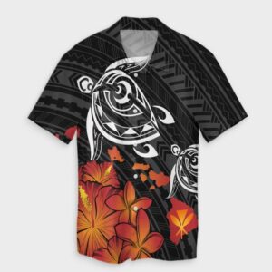 Hawaiian Map Kanaka Turtles Hibiscus Plumeria Hawaiian Shirt  - Thelegend59
