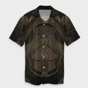 Hawaiian Map Madame Pele Hawaiian Shirt Gold  - Thelegend59