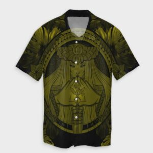 Hawaiian Map Madame Pele Hawaiian Shirt Yellow  - Thelegend59