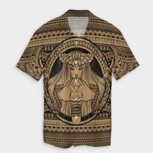 Hawaiian Map Madame Pele Kanaka Plumeria Hawaiian Shirt Gold  - Thelegend59