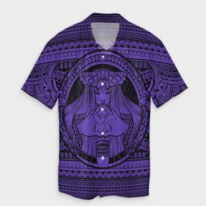 Hawaiian Map Madame Pele Kanaka Plumeria Hawaiian Shirt Purple  - Thelegend59
