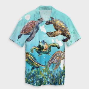 Hawaiian Map Sea Turtles Ocean Hawaiian Shirt  - Thelegend59