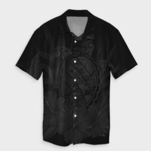 Hawaiian Map Turtle Hibiscus Hawaiian Shirt - Gray  - Thelegend59