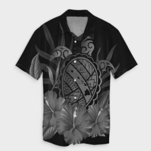 Hawaiian Map Turtle Hibiscus Hawaiian Shirt - White  - Thelegend59
