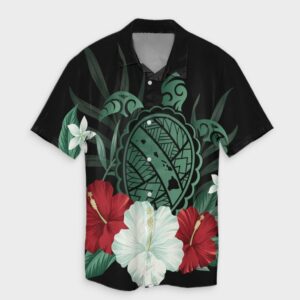 Hawaiian Map Turtle Hibiscus Hawaiian Shirt  - Thelegend59