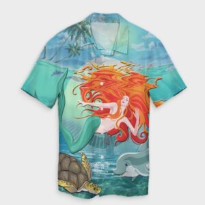 Hawaiian Mermaid Turtle Dolphin Hawaiian Shirt  - Thelegend59