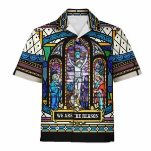 Hawaiian Outfit Crucifixion Of Christ Stained Glass  - Thelegend59