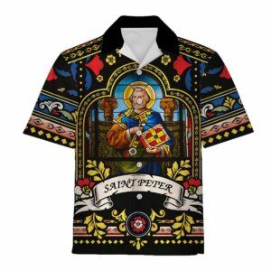 Hawaiian Outfit Pope St Peter Stained Glass  - Thelegend59