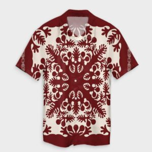 Hawaiian Palm Tree Quilt Tradition Red Hawaiian Shirt  - Thelegend59