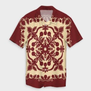 Hawaiian Palm Tree Quilt Vintage Hawaiian Shirt  - Thelegend59