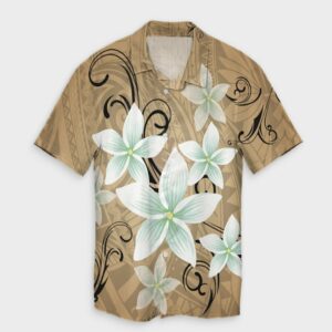 Hawaiian Plumeria Hawaiian Shirt - Gold  - Thelegend59