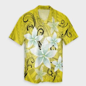 Hawaiian Plumeria Hawaiian Shirt - Yellow  - Thelegend59