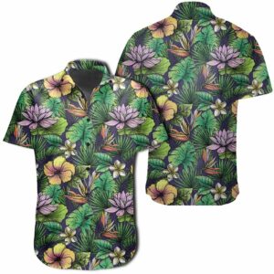 Hawaiian Shirt - Hibiscus And Plumeria Green Hawaiian Shirts  - Thelegend59