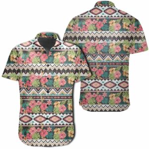 Hawaiian Shirt - Hibiscus Ethnic Mix Tropical Flower Hawaiian Shirts  - Thelegend59