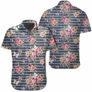 Hawaiian Shirt - Tropical Butterfly Pink Hawaiian Shirts  - Thelegend59