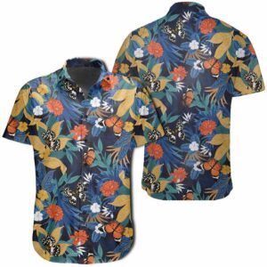 Hawaiian Shirt - Tropical Buttterfly And Flower Hawaiian Shirts  - Thelegend59