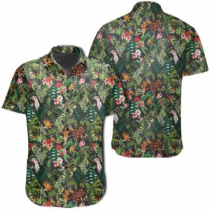 Hawaiian Shirt - Tropical Flamingo Hibiscus Hawaiian Shirts  - Thelegend59