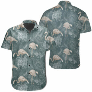 Hawaiian Shirt - Tropical Flamingos And Tropical Plants Hawaiian Shirts  - Thelegend59
