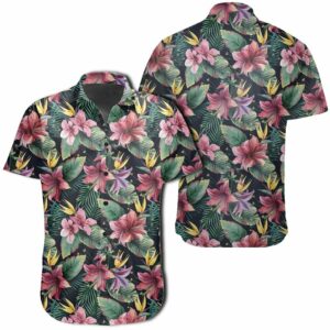 Hawaiian Shirt - Tropical Flowers - Palm And Leaves Hawaiian Shirts  - Thelegend59