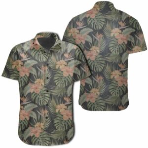 Hawaiian Shirt - Tropical Hibiscus Monstera Leaf Hawaiian Shirts  - Thelegend59