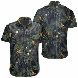 Hawaiian Shirt - Tropical Leaves And Flowers In The Night Style Hawaiian Shirts  - Thelegend59