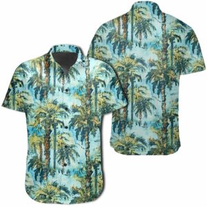 Hawaiian Shirt - Tropical Palm Trees Blue Hawaiian Shirts  - Thelegend59