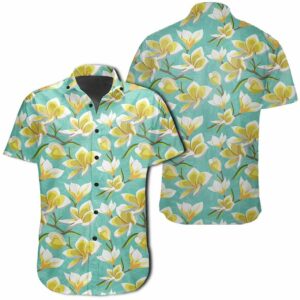 Hawaiian Shirt - Tropical Plumeria Blue Hawaiian Shirts  - Thelegend59