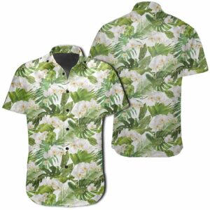 Hawaiian Shirt - Tropical Plumeria White Hawaiian Shirts  - Thelegend59