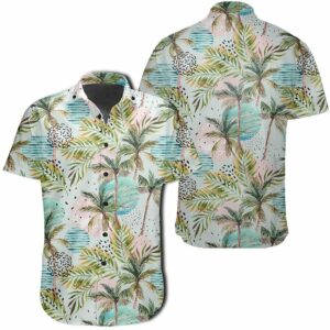 Hawaiian Shirt - Tropical Watercolor Palm Tree Leaf Hawaiian Shirts  - Thelegend59