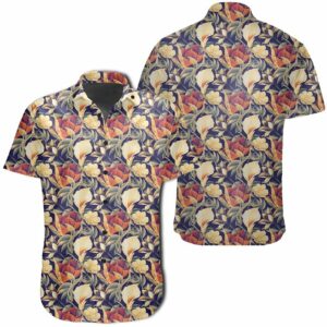 Hawaiian Shirt Seamless Tropical Flower Plant And Leaf Pattern Background Hawaiian Shirts  - Thelegend59