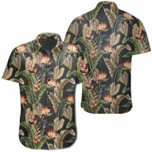 Hawaiian Shirt Tropical Floral Vintage Strelitzia Flower Banana Leaves Hawaiian Shirts  - Thelegend59
