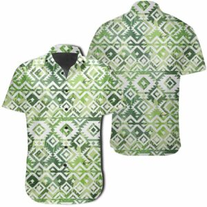 Hawaiian Shirt White Seamless Ethnic Pattern Monstera Leaf Hawaiian Shirts  - Thelegend59