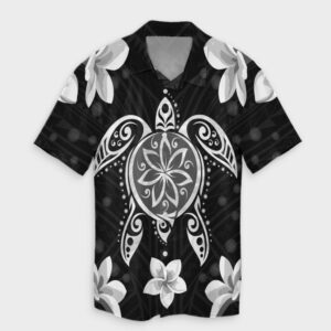 Hawaiian Silver Turtle Plumeria Hawaiian Shirt  - Thelegend59