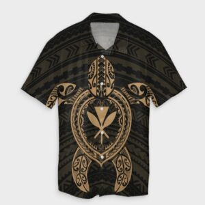 Hawaiian Turtle Kanaka Hawaiian Shirt - Gold  - Thelegend59