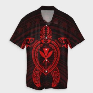 Hawaiian Turtle Kanaka Hawaiian Shirt - Red  - Thelegend59
