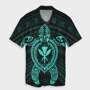 Hawaiian Turtle Kanaka Hawaiian Shirt - Turquoise  - Thelegend59
