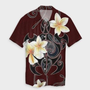 Hawaiian Turtle Plumeria Hawaiian Shirt Red  - Thelegend59