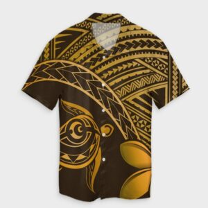 Hawaiian Turtle Plumeria Kakau Quilt Hawaiian Shirt Neo Brown  - Thelegend59