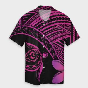 Hawaiian Turtle Plumeria Kakau Quilt Hawaiian Shirt Neo Pink  - Thelegend59