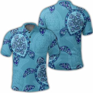 Hawaiian Turtle Plumeria Polo Hawaiian Shirts  - Thelegend59
