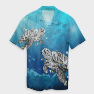 Hawaiian Turtle Swim With Fish In The Ocean Hawaiian Shirt  - Thelegend59